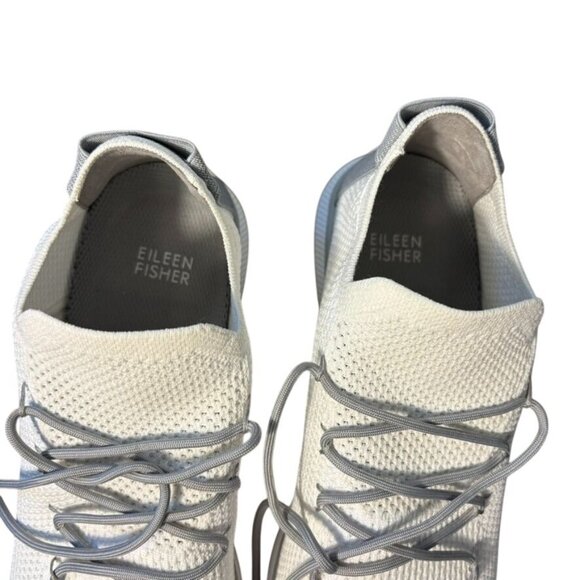 Eileen Fisher White Knit Lace-Up Sneakers For Women - Picture 3 of 8